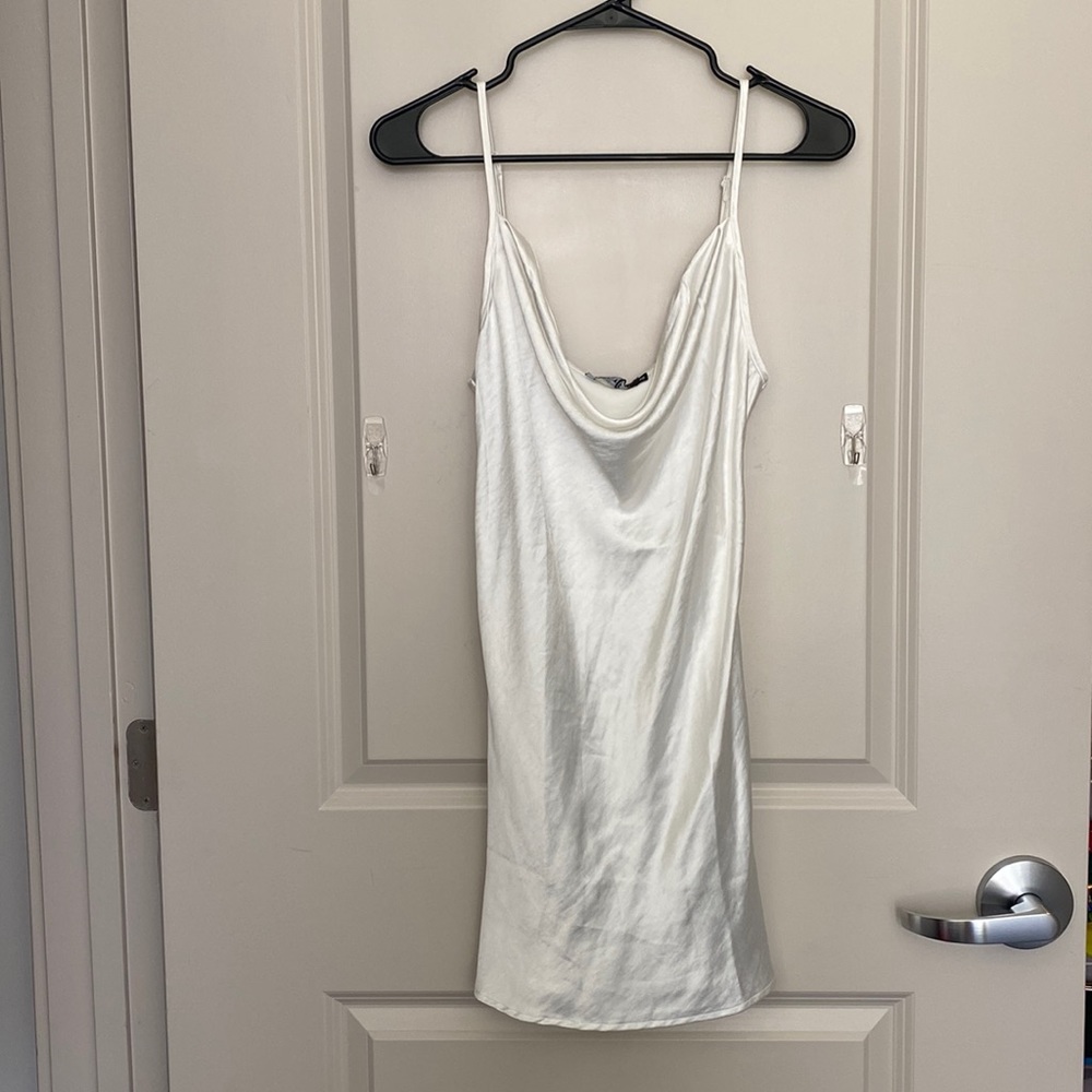 White Satin Slip Dress